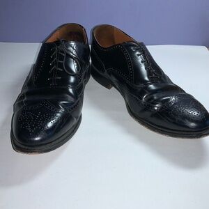 BOSTONIAN Classic Douglas MONARCH Black Leather Wingtip Shoes Sz 11 D/B